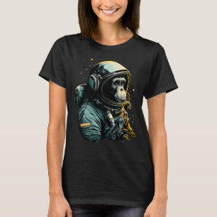 Chimpanzee Space Astronaut Reisemonkey Vintag T-Shirt