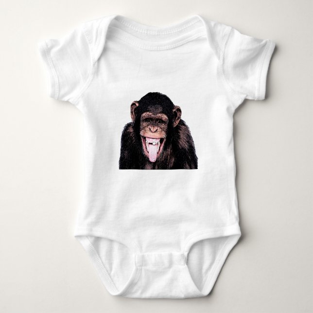 Chimpanzee Tongue Baby Strampler (Vorderseite)