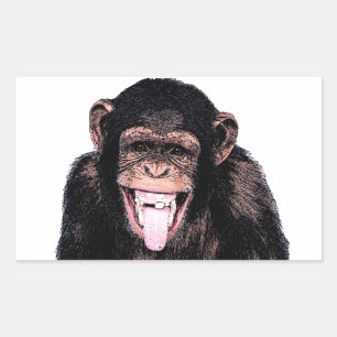 Chimpanzee Tongue Rechteckiger Aufkleber