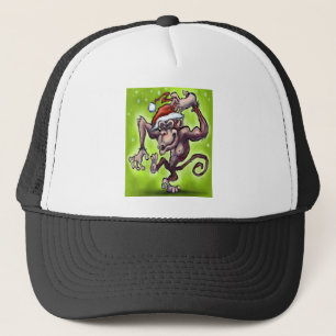 Chimpanzee Weihnachten Truckerkappe