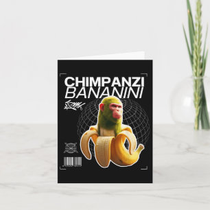 Chimpanzi Bananini Spaß Art Karte