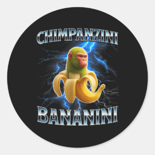 Chimpanzini Bananini Funny Italienisch Brainrot Me Runder Aufkleber