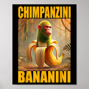 Chimpanzini Bananini Italienisch Brainrot Meme Boy Poster