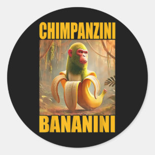 Chimpanzini Bananini Italienisch Brainrot Meme Boy Runder Aufkleber
