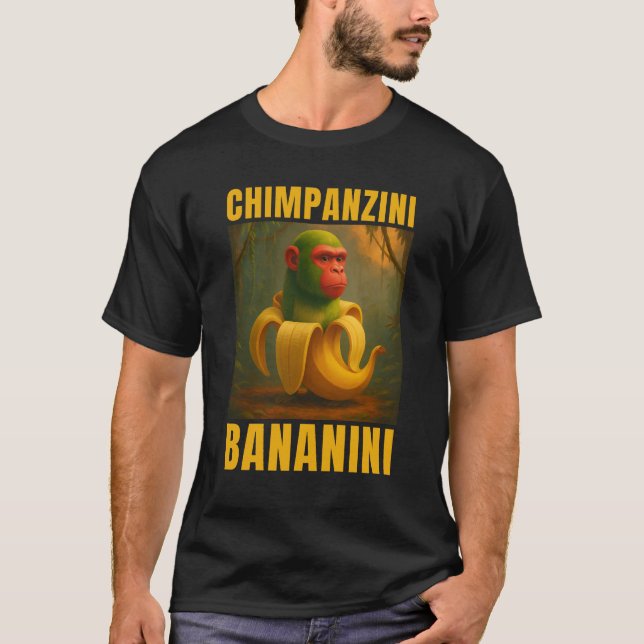 Chimpanzini Bananini Italienisch Brainrot Meme T-Shirt (Vorderseite)