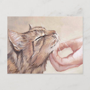 Chin Scratch Cat Art Postcard Postkarte