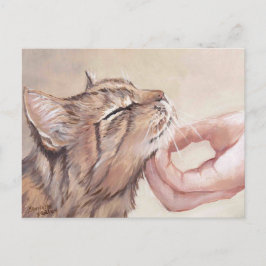 Chin Scratch Cat Art Postcard Postkarte