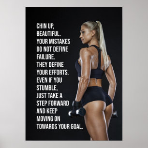 Chin Up Beautiful, Poster Motivationnel pour la gy