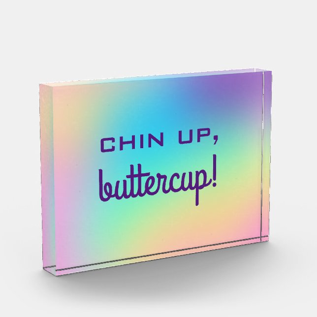 Chin Up, Buttercup! Rainbow Gradient Block (Links)