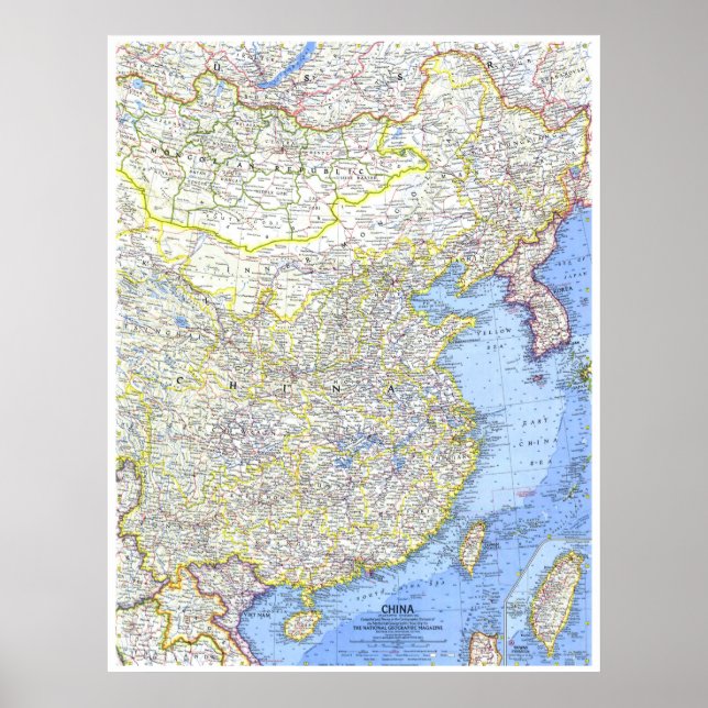 " China: 1964 Detaillierte Karte Poster (Vorne)