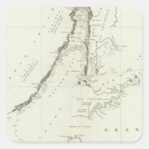 CHINA 4 QUADRATISCHER AUFKLEBER