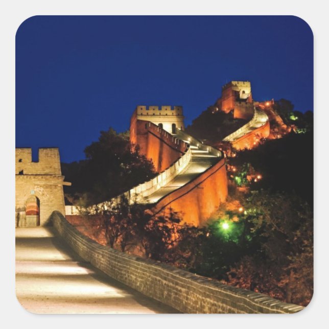 China, Abtreibung, große Mauer, Sicht auf Quadratischer Aufkleber (Vorderseite)