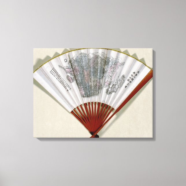 China auf der Seite einer FanPanoramabalkarte Leinwanddruck (Vorderseite)