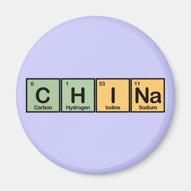 China aus Elementen Magnet (Vorne)