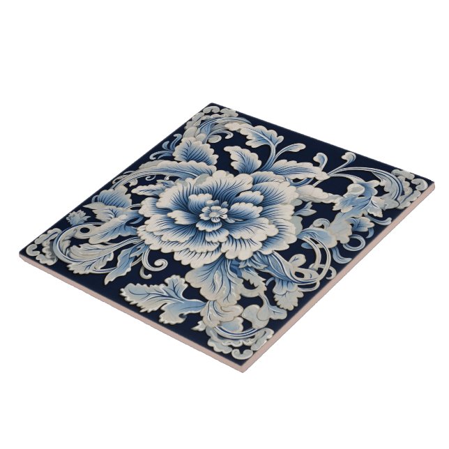 China Blue Ink Blume Art 13 Fliese (Seite)