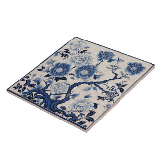 China Blue Ink Blume Art 2 Fliese