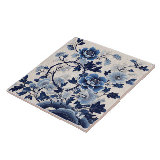 China Blue Ink Blume Art 5 Fliese