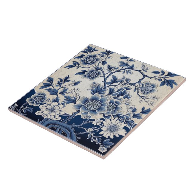China Blue Ink Blume Art 9 Fliese (Seite)