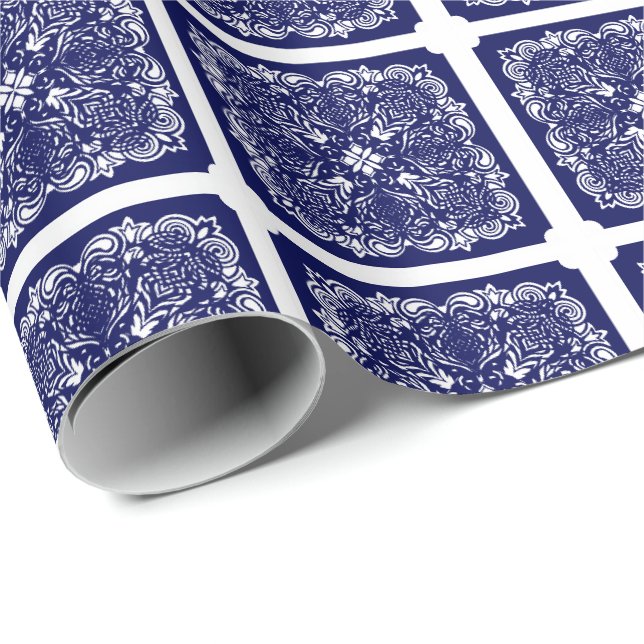 China Blue Wrapping Paper Geschenkpapier (Rolleneckpunkt)