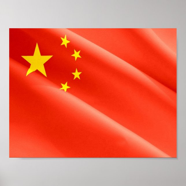 China - Chinese flag - waving - Poster (Vorne)