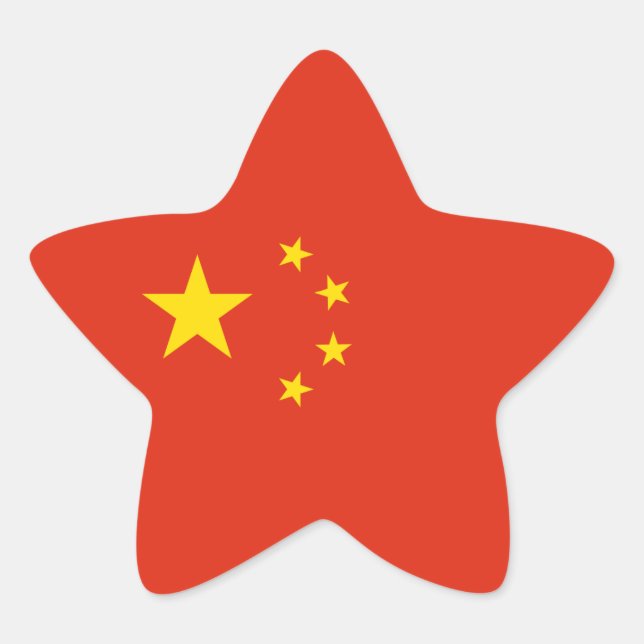 China - Chinesische Flagge Stern-Aufkleber (Vorderseite)