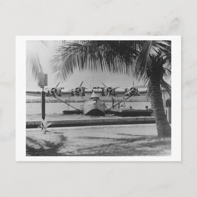 China Clipper Festmachen auf Hawaiianinsel Postkarte (Vorderseite)