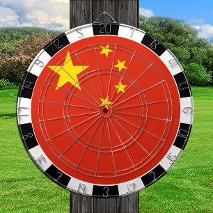 China Dartboard & Chinese Flag / Spielbrett Dartscheibe