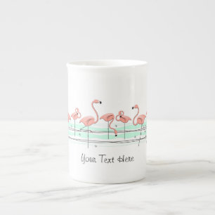 China der Flamingos-Linie Textknochen Tasse