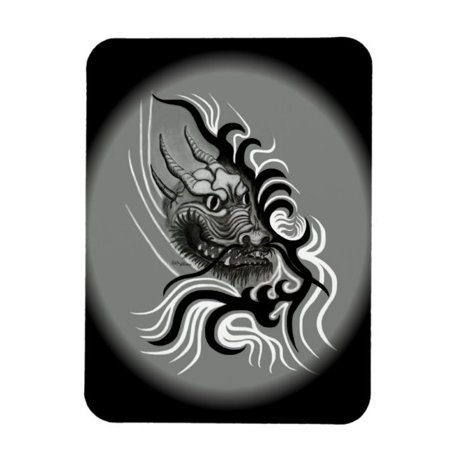 China-Drache im Tattoo-Stil Magnet (Vertikal)