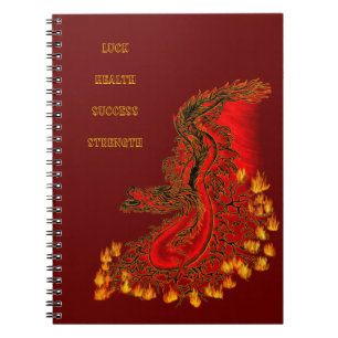 China-Drache rot-gold Design Notizblock