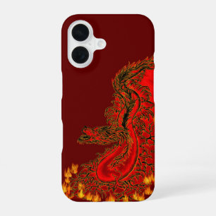 China-Drache rot-goldene Gestaltung iPhone 16 Hülle