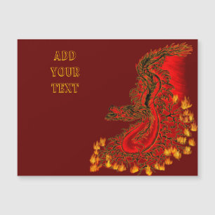 China-Drache rot-goldene Gestaltung Magnetkarte