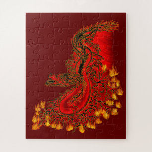 China Drachenrot und Golddesign