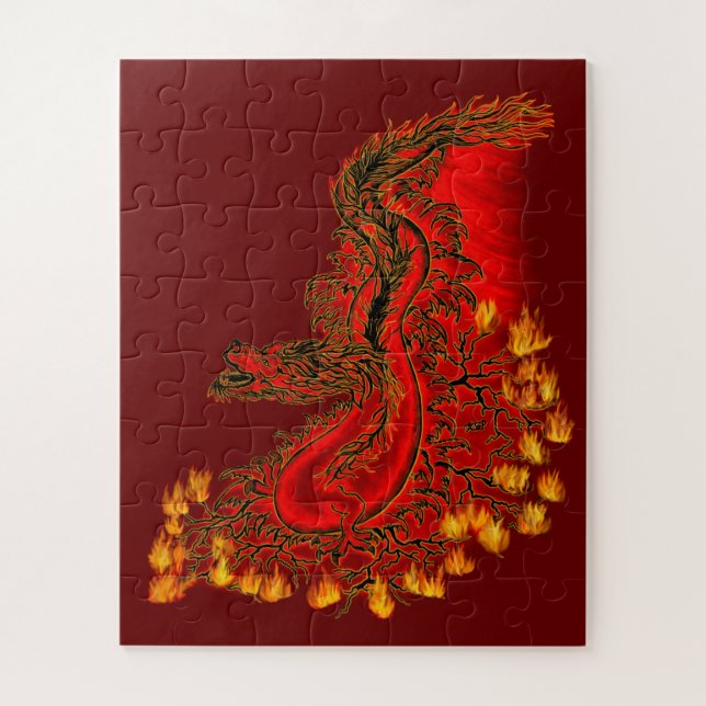 China Drachenrot und Golddesign (Vertikal)