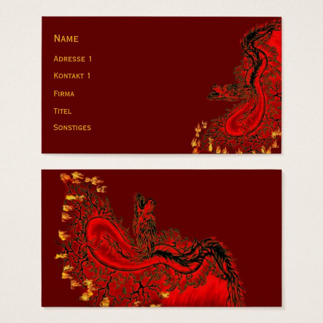 China Drachenrot und Golddesign (Vorne & Hinten)