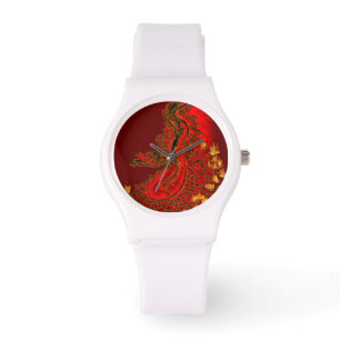 China Drachenrot und Golddesign Armbanduhr