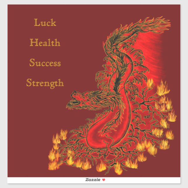 China Drachenrot und Golddesign Aufkleber (Blatt)