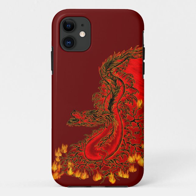China Drachenrot und Golddesign Case-Mate iPhone Hülle (Rückseite)