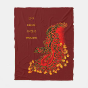 China Drachenrot und Golddesign Fleecedecke