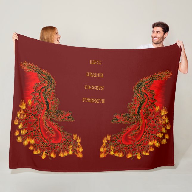 China Drachenrot und Golddesign Fleecedecke (Beispiel)
