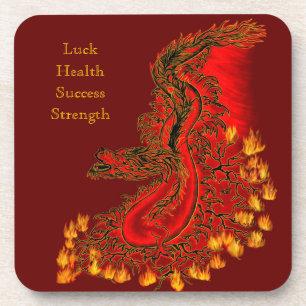China Drachenrot und Golddesign Getränkeuntersetzer