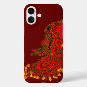 China Drachenrot und Golddesign iPhone 16 Plus Hülle