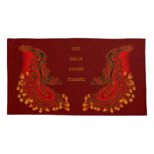 China Drachenrot und Golddesign Kissenbezug
