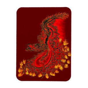 China Drachenrot und Golddesign Magnet
