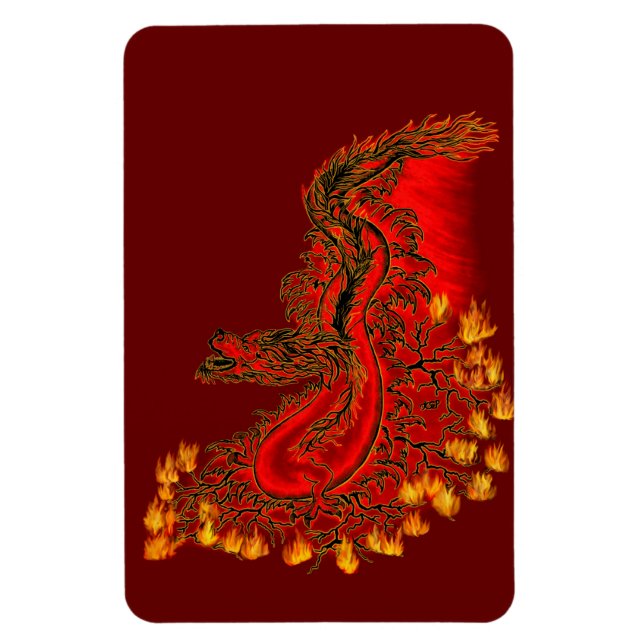 China Drachenrot und Golddesign Magnet (Vertikal)