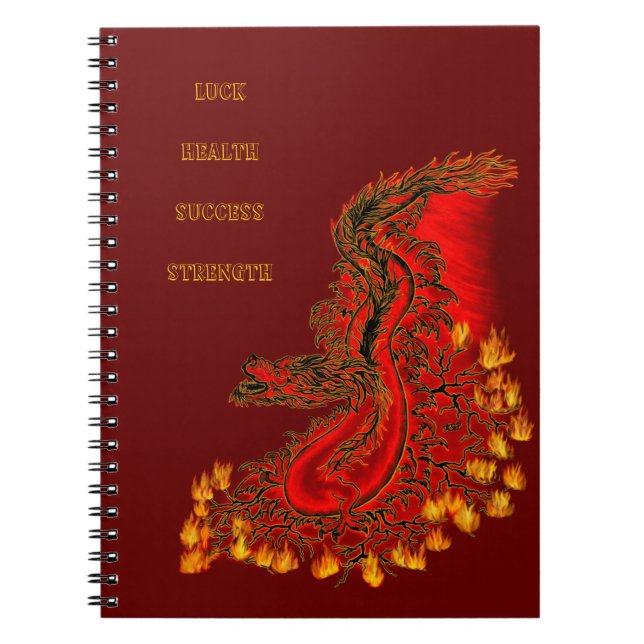 China Drachenrot und Golddesign Notizblock (Vorderseite)