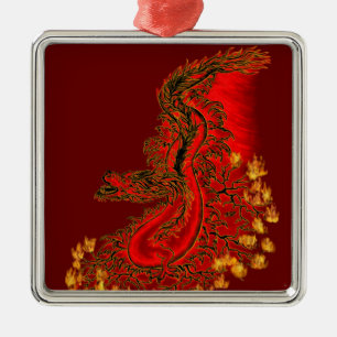 China Drachenrot und Golddesign Ornament Aus Metall