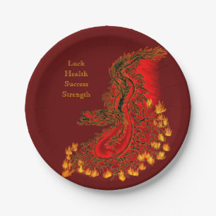 China Drachenrot und Golddesign Pappteller
