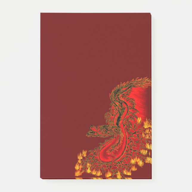 China Drachenrot und Golddesign Post-it Klebezettel (Vorderseite)