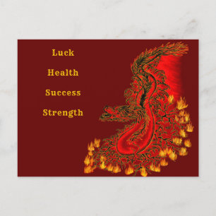 China Drachenrot und Golddesign Postkarte